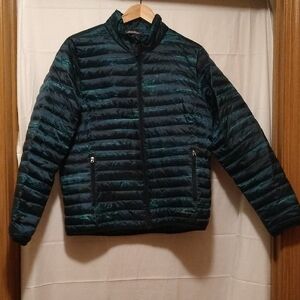 Eddie Bauer Black and Green Puffer Jacket